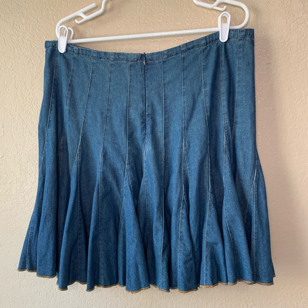 For Joseph Y2K Pleated Denim Coastal Cowgirl Boho Mini Skirt Size L - Picture 4 of 5